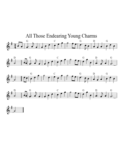 All Those Endearing Young Charms (Version 3)