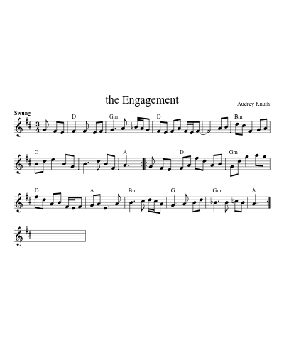 the Engagement sheet music preview