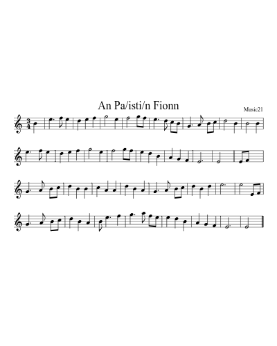An Pa/isti/n Fionn (Version 2)