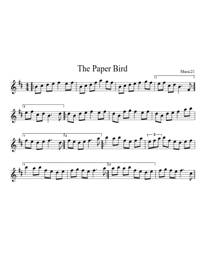 The Paper Bird sheet music preview
