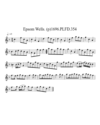 Epsom Wells. (p)1696.PLFD.354 sheet music preview