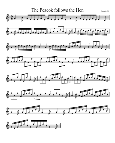 The Peacok follows the Hen sheet music preview