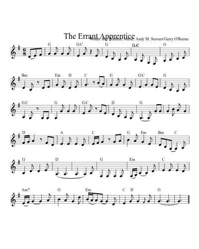The Errant Apprentice sheet music preview