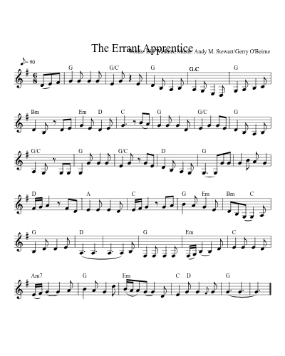 The Errant Apprentice (Version 2) sheet music preview