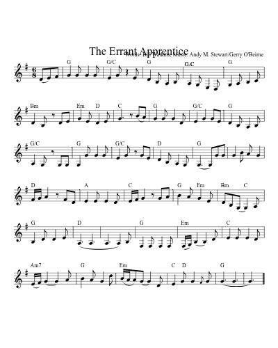 The Errant Apprentice (Version 4) sheet music preview