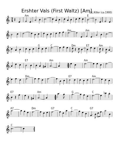 Ershter Vals (First Waltz)    [Am]