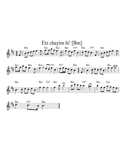 Etz chayim hi'  [Bm] (Version 2)