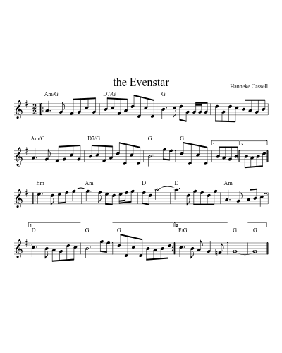 the Evenstar sheet music preview