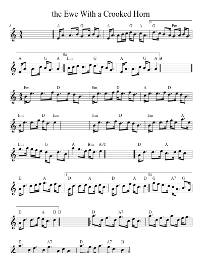 the Ewe With a Crooked Horn sheet music preview