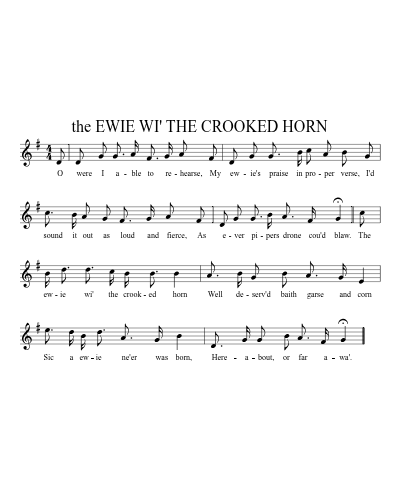 the EWIE WI' THE CROOKED HORN