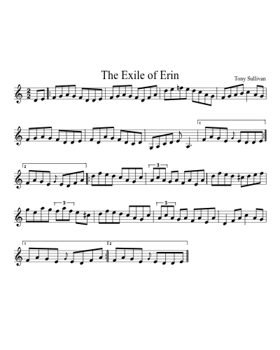 The Exile of Erin (Version 2) sheet music preview