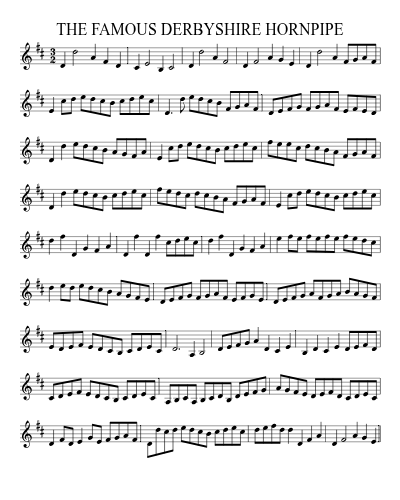 THE FAMOUS DERBYSHIRE HORNPIPE sheet music preview