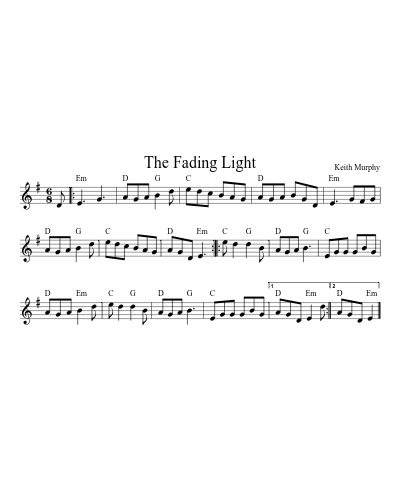 The Fading Light (Version 2) sheet music preview