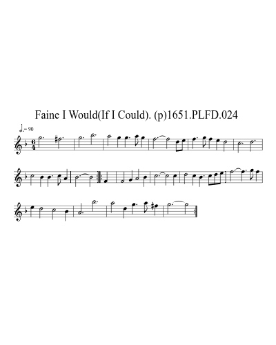 Faine I Would(If I Could).  (p)1651.PLFD.024 sheet music preview