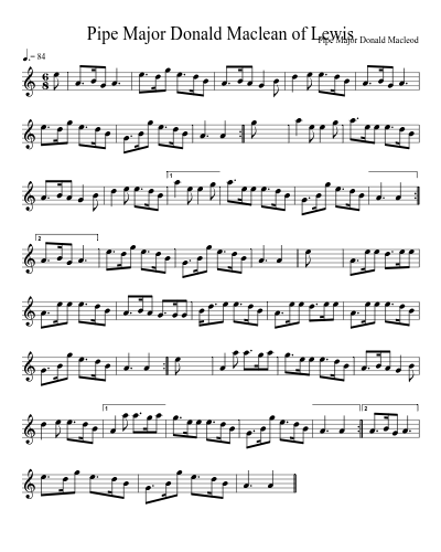 Pipe Major Donald Maclean of Lewis (Version 2)