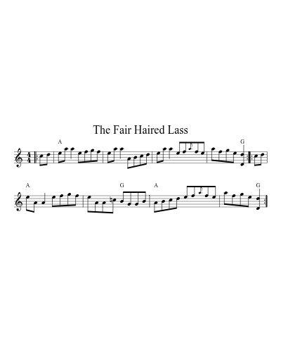 The Fair Haired Lass (Version 2) sheet music preview