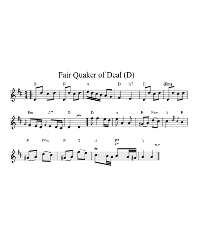 Fair Quaker of Deal   (D)