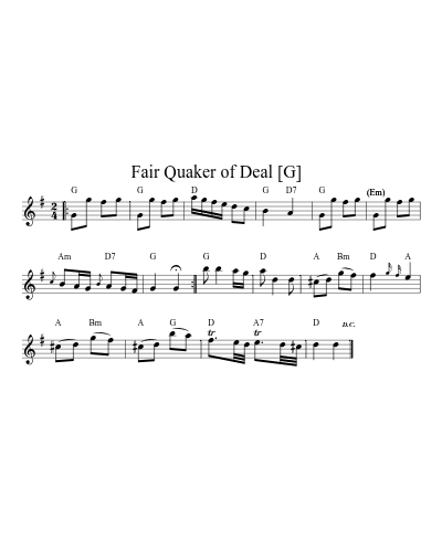Fair Quaker of Deal   [G]