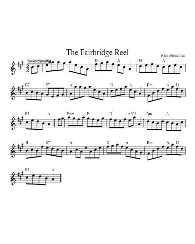 The Fairbridge Reel sheet music preview