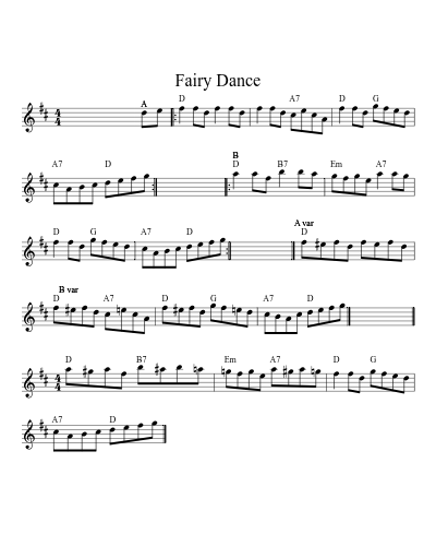 Fairy Dance (Version 8) sheet music preview
