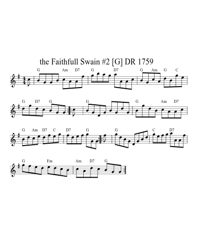 the Faithfull Swain #2   [G] DR 1759 sheet music preview