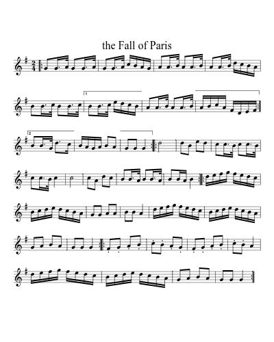the Fall of Paris sheet music preview