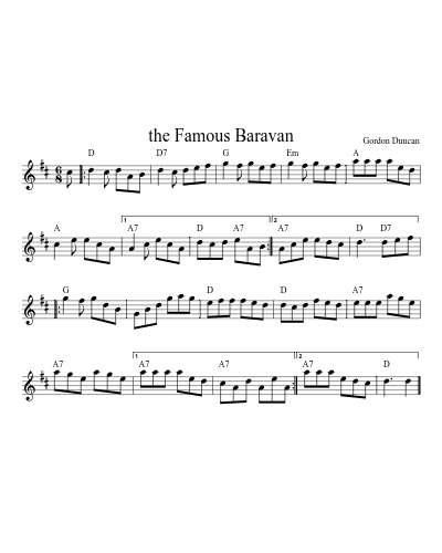 the Famous Baravan sheet music preview