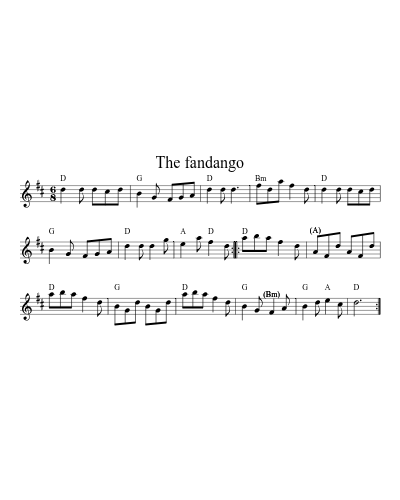 The fandango (Version 2) sheet music preview
