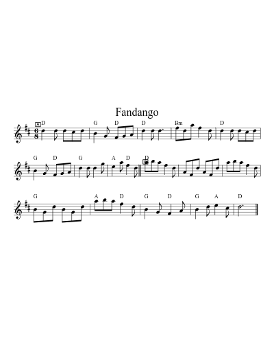 Fandango (Version 4) sheet music preview