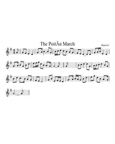 The PoitÃ­n March sheet music preview