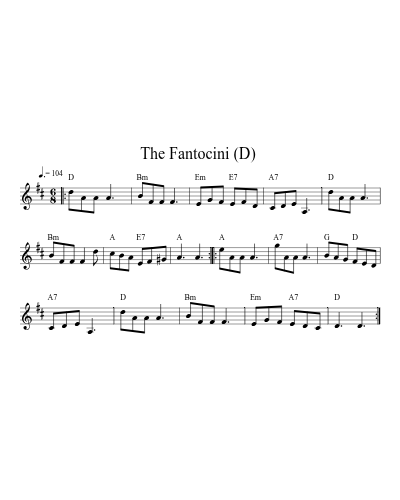The Fantocini  (D) (Version 2) sheet music preview