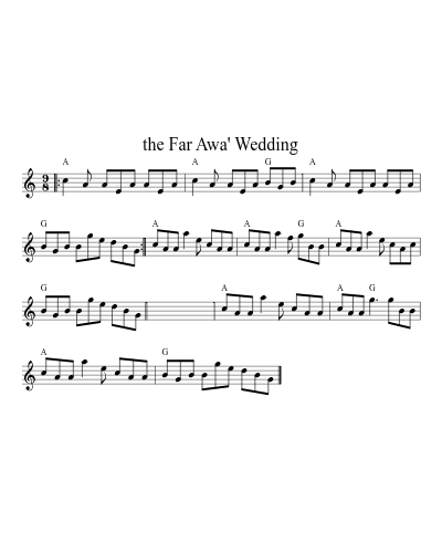the Far Awa' Wedding sheet music preview
