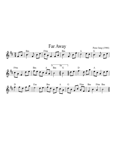 Far Away (Version 3) sheet music preview