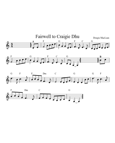 Fairwell to Craigie Dhu (Version 2)