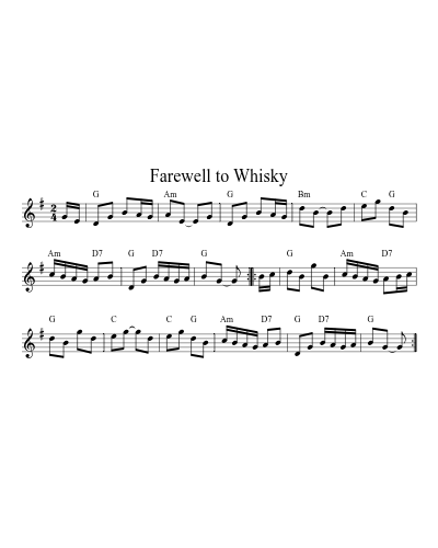 Farewell to Whisky (Farewell To Whiskey) sheet music preview