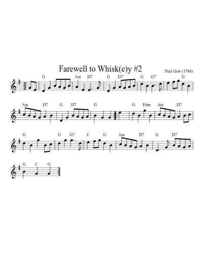 Farewell to Whisk(e)y  #2 (Version 2) sheet music preview