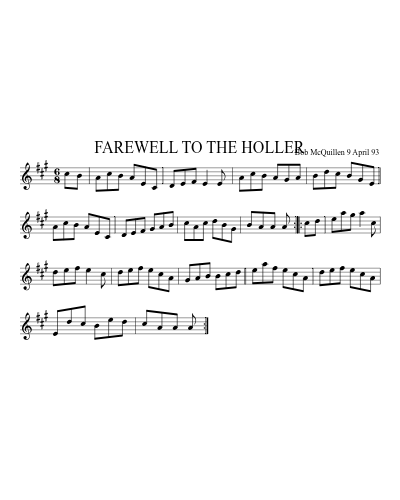 FAREWELL TO THE HOLLER (Version 2)