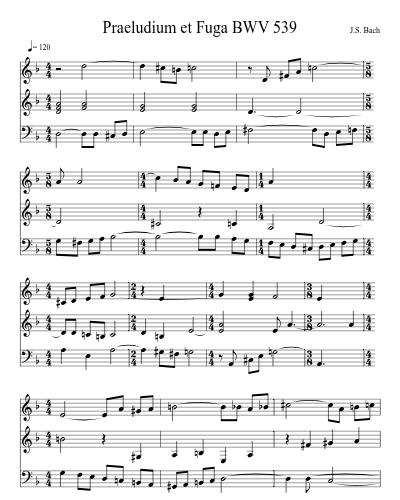 Praeludium et Fuga BWV 539