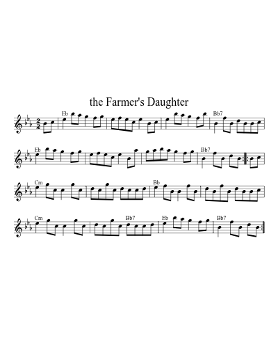 the Farmer's Daughter (Version 6) sheet music preview