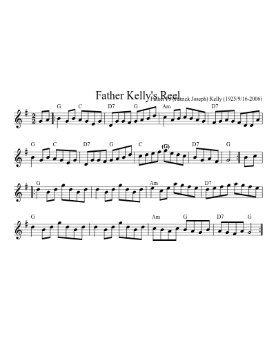 Father Kelly's Reel (Version 4) sheet music preview