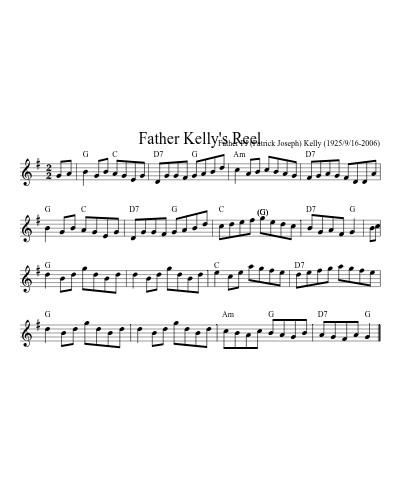 Father Kelly's Reel (Version 7) sheet music preview