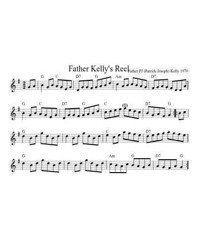 Father Kelly's Reel (Version 8) sheet music preview
