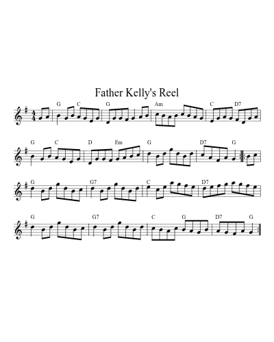 Father Kelly's Reel (Version 15) sheet music preview