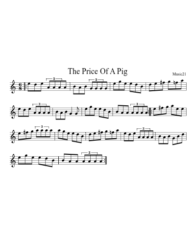 The Price Of A Pig sheet music preview
