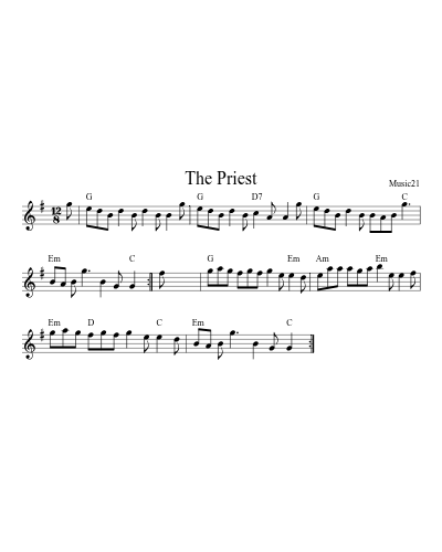 The Priest sheet music preview