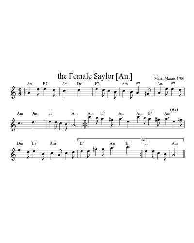 the Female Saylor   [Am] (Version 2) sheet music preview