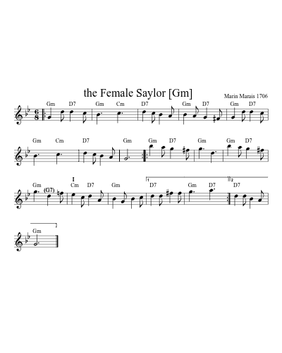 the Female Saylor   [Gm] (Version 3) sheet music preview