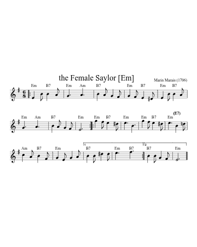 The Female Saylor   [Em] (Version 6) sheet music preview