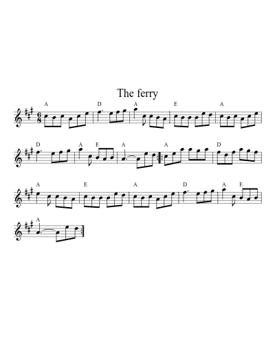 The ferry (Version 2) sheet music preview