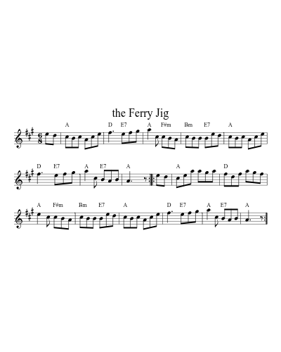 the Ferry Jig sheet music preview